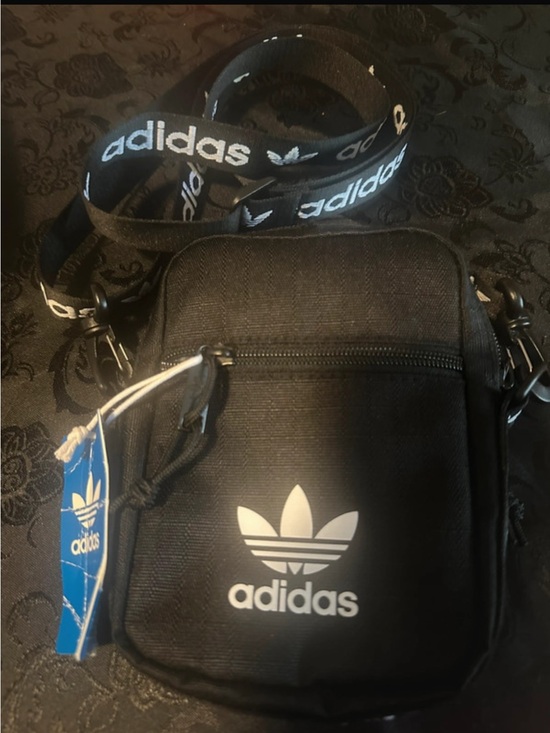 adidas Handbags - adidas Black Trefoil Mini Shoulder Bag with Logo Strap